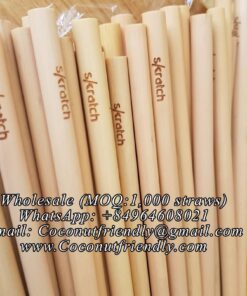 Natural Bamboo Straws Wholesale Price: US $0.15 – 0.34 /straw Place of Origin Vietnam MOQ 1,000 pieces Logo/Name Print logo is Available Usage Restaurant, party, home, hotel, etc.. Supply Ability: 200,000 straws per Month Port: Noi Bai Air Port and Hai Phong Sea Port Payment Terms: L/C at sight,T/T, Bank Tranfer, PayPal Production: within 5-10 days Delivery Delivery: By Air: 4-6 days & By Sea: 25-30 days Email us for Wholesale Coconutfriendly@gmail.com Click Here WhatsApp/Viber: +84964608021