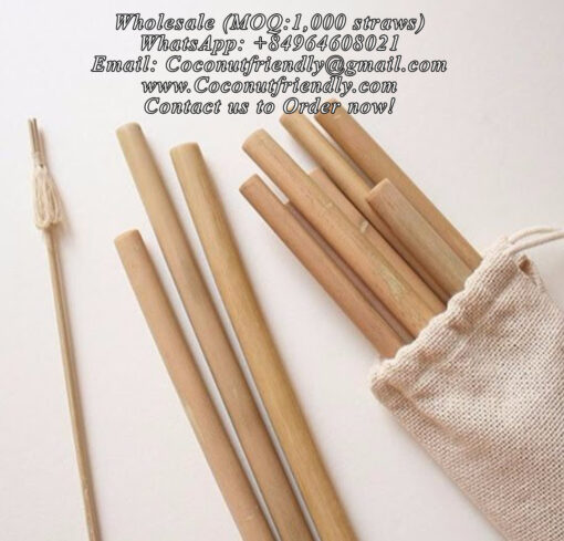 Coconutfriendly.com - Wholesale Bamboo straws wholesale , bamboo straw supplier , vietnam bamboo straws wholesale , Natural Bamboo Straws Wholesale Price: US $0.15 – 0.34 /straw Place of Origin Vietnam MOQ 1,000 pieces Logo/Name Print logo is Available Usage Restaurant, party, home, hotel, etc.. Supply Ability: 200,000 straws per Month Port: Noi Bai Air Port and Hai Phong Sea Port Payment Terms: L/C at sight,T/T, Bank Tranfer, PayPal Production: within 5-10 days Delivery Delivery: By Air: 4-6 days & By Sea: 25-30 days Email us for Wholesale Coconutfriendly@gmail.com Click Here WhatsApp/Viber: +84964608021