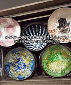 Lacquer coconut shell bowl in vietnam