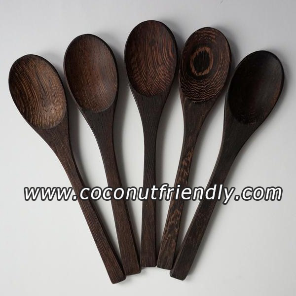 100% Natural Brown ebony spoon and fork made in Vietnam for wholesale (CF_801)(CF_101)