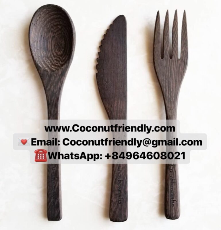 Handmade natural Ebony spoon / coconut kitchen utensils handmade