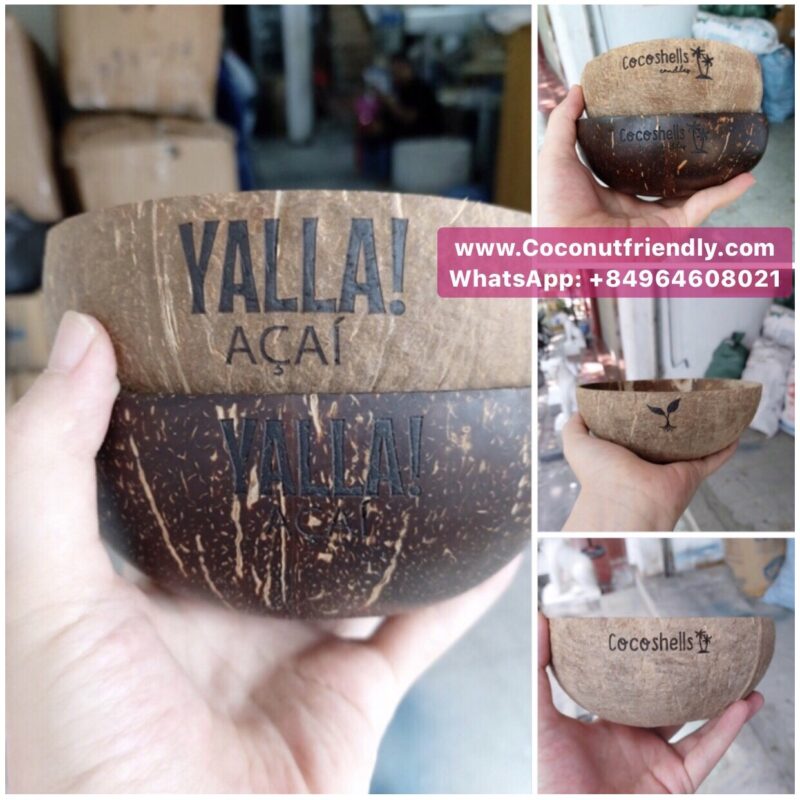 custom logo Coconut bowls branding logo vietnam