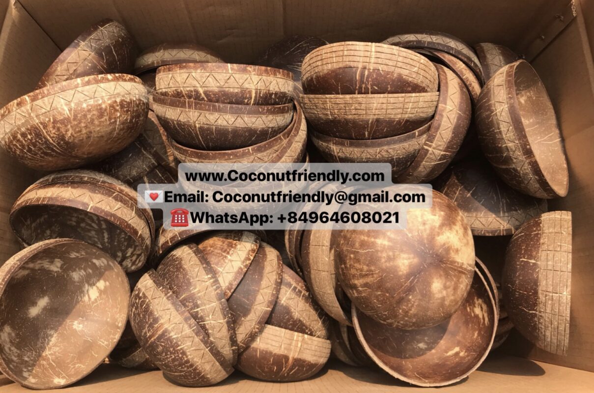 Export-quality pearl inlay coconut shells.