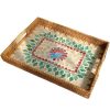 Elegant Mother Of Pearl Rattan Tray Gran Canaria Resorts Trade - TCRMT 8743C