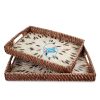 Sophisticated Mother Of Pearl Rattan Tray Tenerife Hotels Trade - TCRMT 8742C