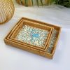 Sculpted Mother Of Pearl Rattan Tray Gran Canaria Interior - TCRMT 8740C