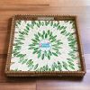 Textured Mother Of Pearl Rattan Tray Fuerteventura Table Decor - TCRMT 8739C