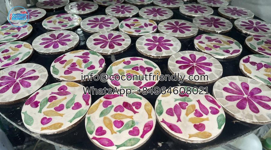 mother of pearl coaster coconut friendly factory