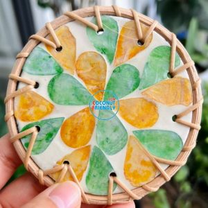 Premium Mother Of Pearl Rattan Coaster Gran Canaria Hotels Bulk - TCRCO 8792C